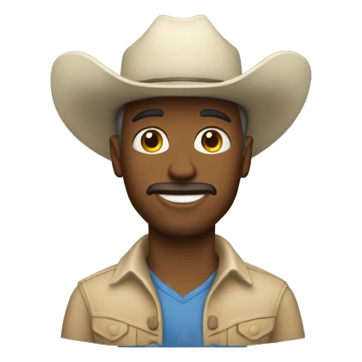 White cowboy with bleu eyes sticker