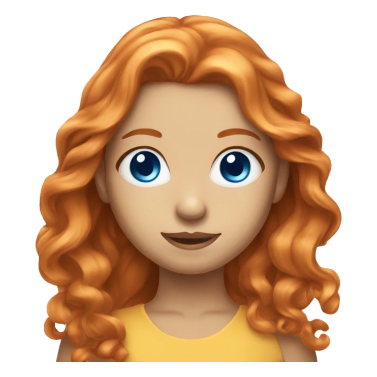Ginger beautiful girl with blue eyes long hair sticker