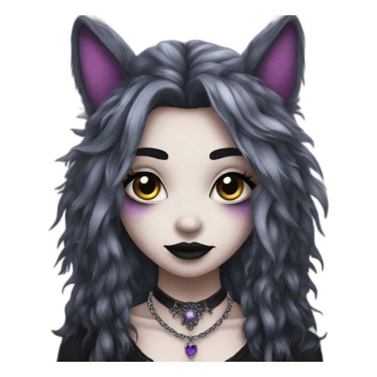 gothic furry girl jewelry sticker