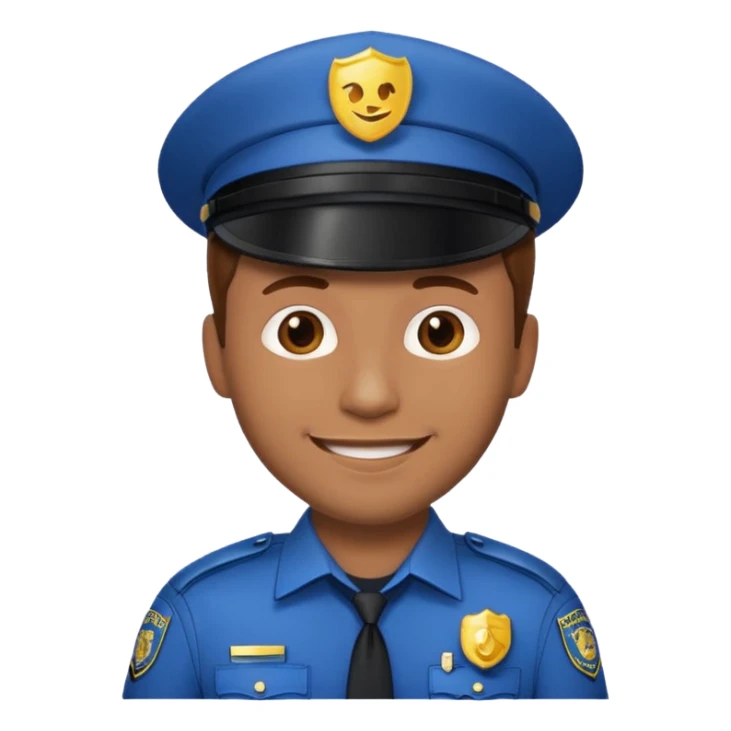 Polizist Emoji mann braune haare sticker