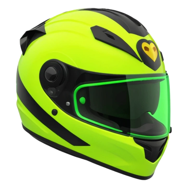 Create a Florecent green heart emoji with the same patterns as Lando Norris's helmet sticker