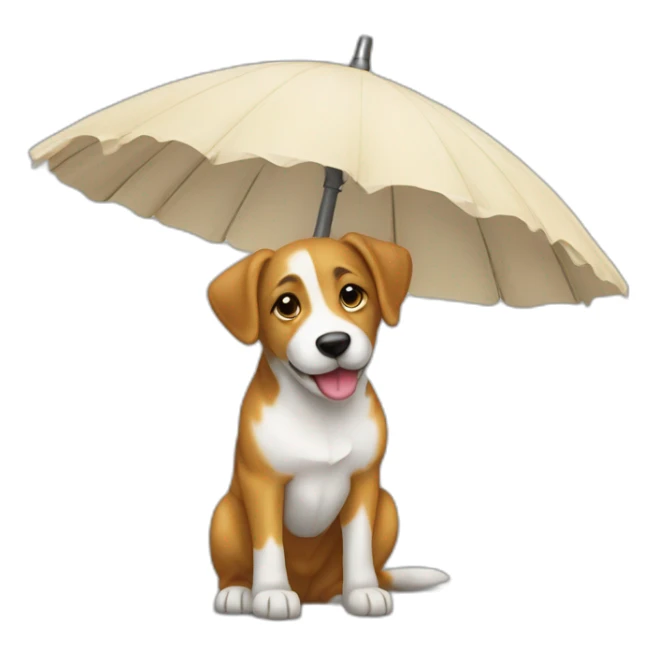 Un chien sur un parasol sticker
