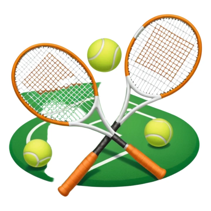 tennis rackets court and ball sticker