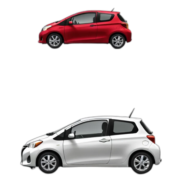 Toyota Yaris rouge 2 portes 2014 sticker