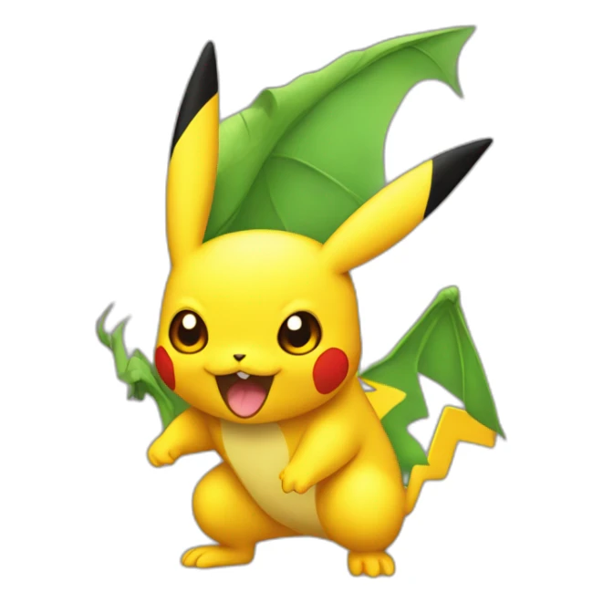 Dracaufeu avec un pikachu sur l’épaule sticker