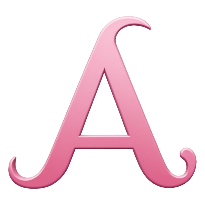 Pink, romantic, random letter of the alphabet sticker