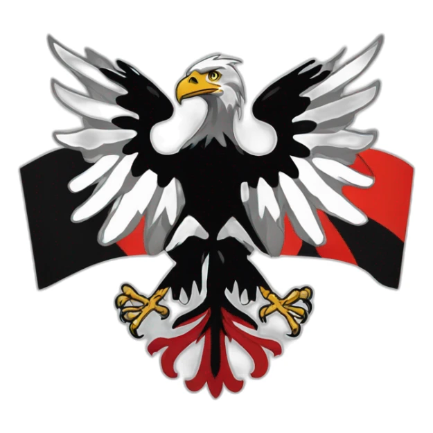 flag of prussia with an eagle in the middle sticker