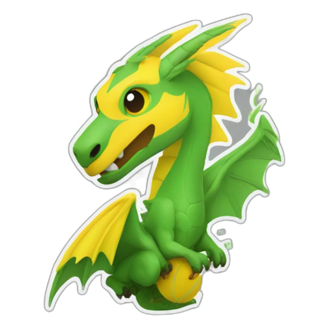 dracofeu with fc nantes logo sticker