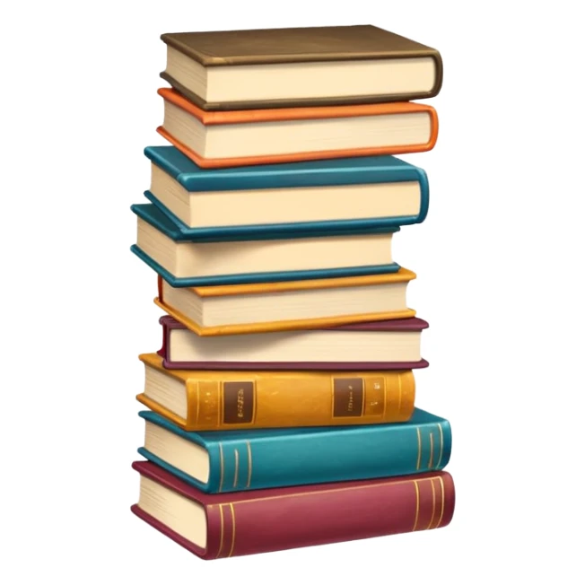Stack of books with bookmarks sticking out sticker