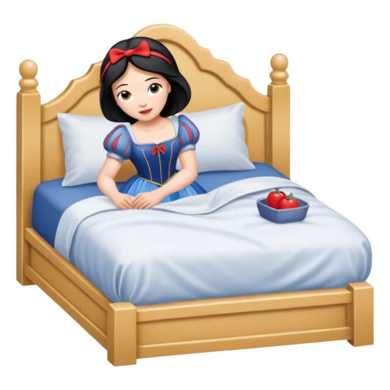Snow White cleaning up her bed in her bedroom sticker