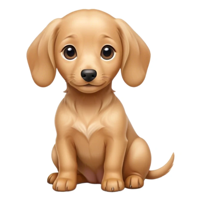 kawaii disney blonde silky daschund puppy sitting happily sticker