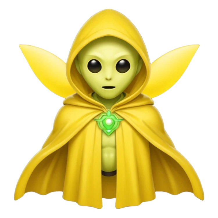 yellow alien with yellow cloak sticker