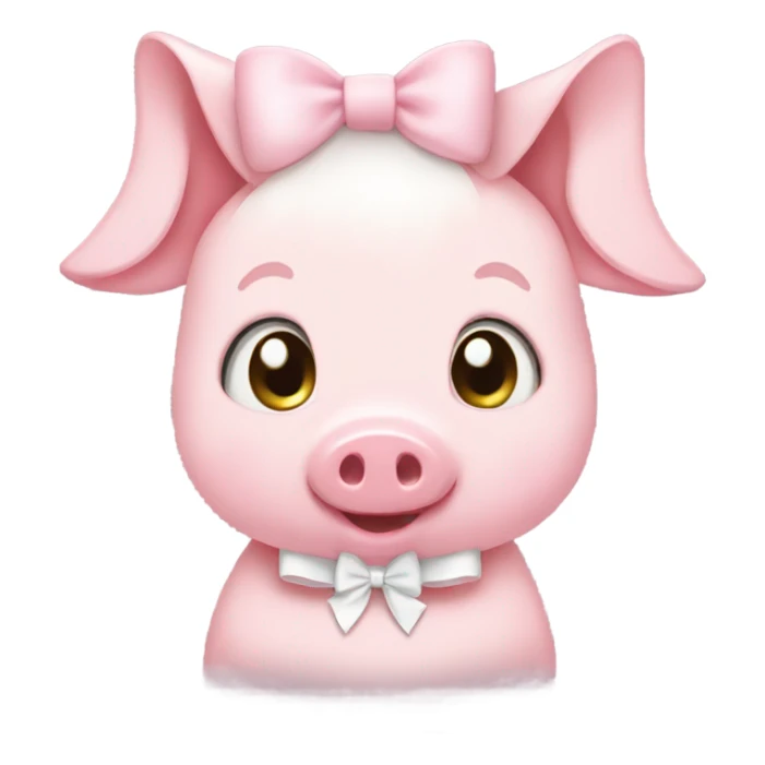 Cute Pink girl pig with a white bow  sticker
