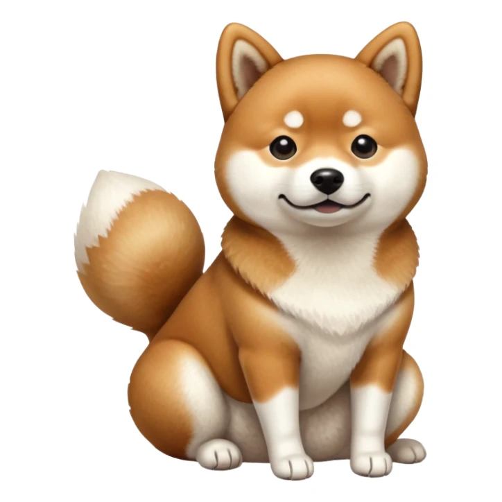 A Shiba Inu sitting on the poop sticker