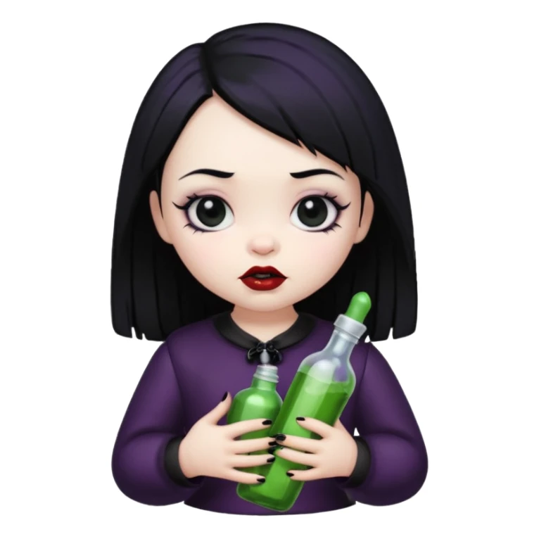 Goth baby girl with bottle sticker