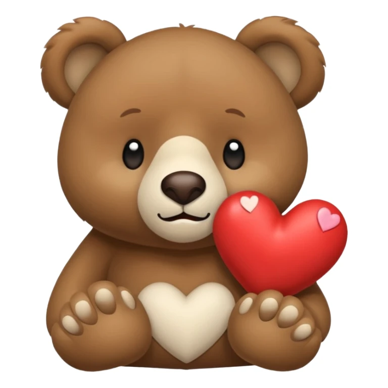 un oso sosteniendo un corazón blanco sticker