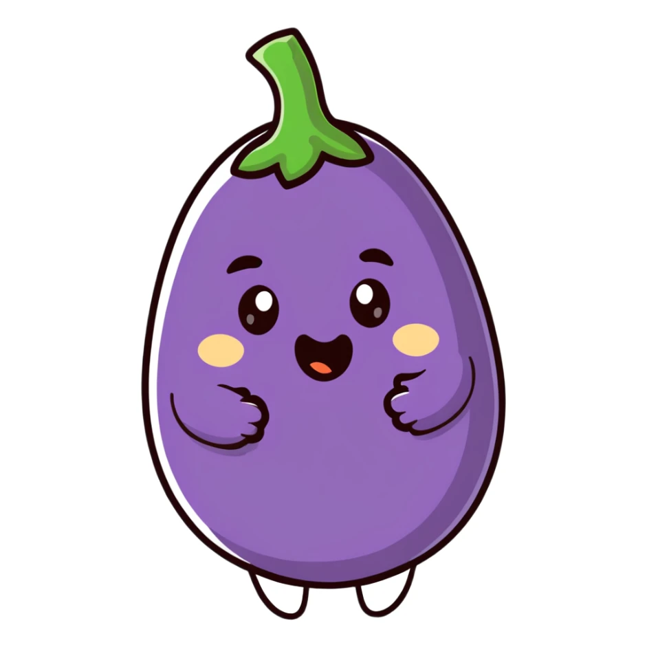 tired face emoji holding eggplant to mouth sticker