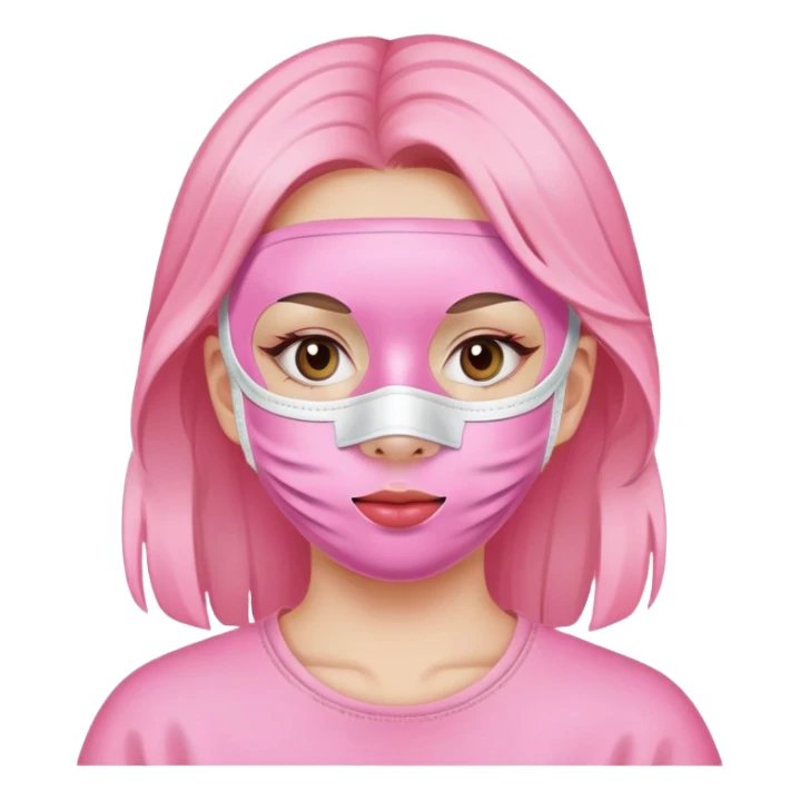 girl with pink face mask sticker