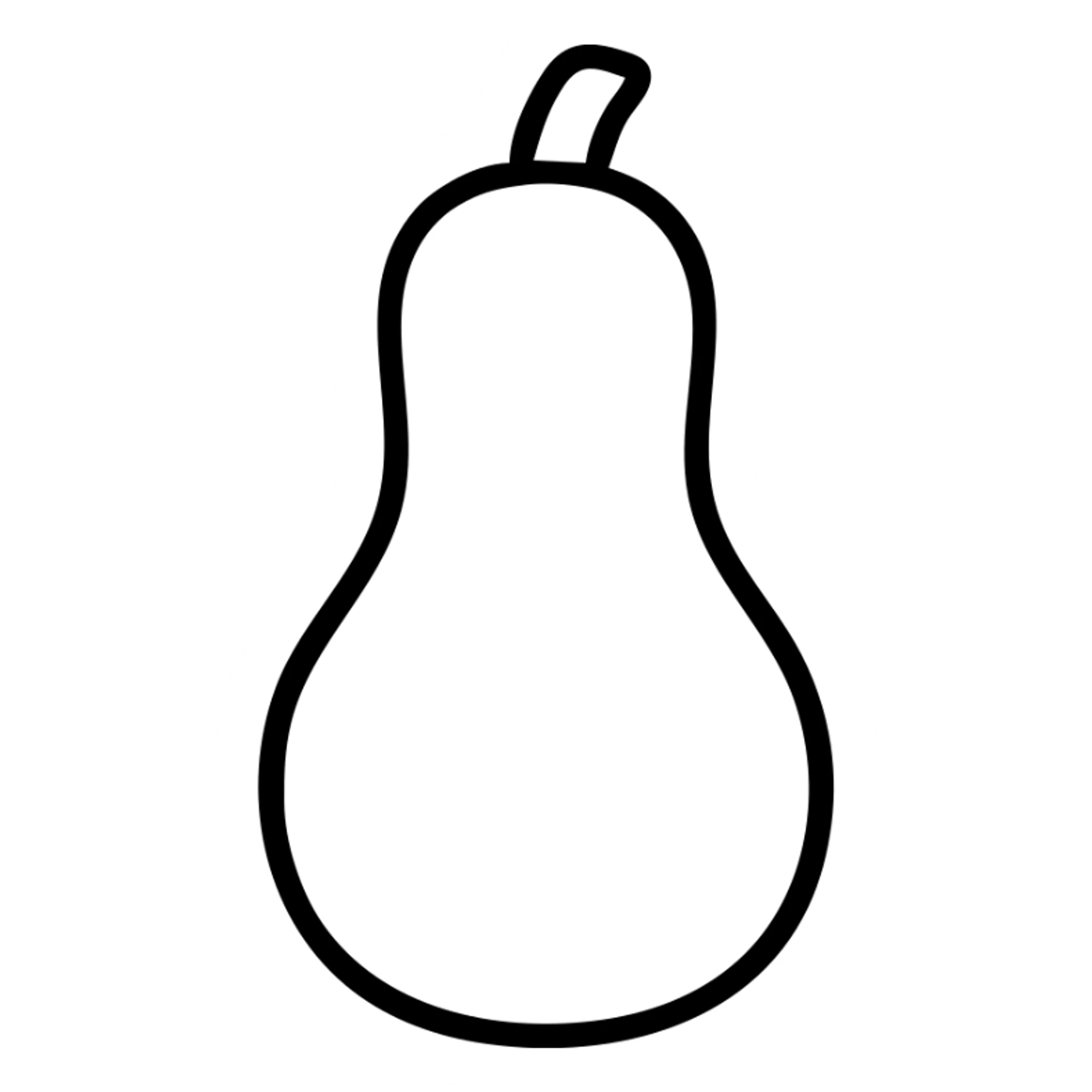 outlined icon of a squash fruit showing stem and body sticker