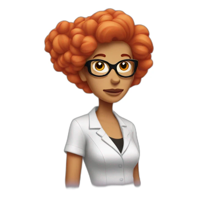 Dexter from Dexter's laboratory as a woman with read hair sticker