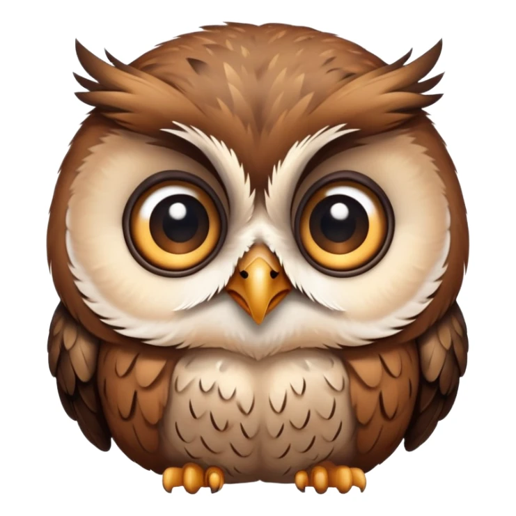 a zoomed in face of a cute owl crying sticker