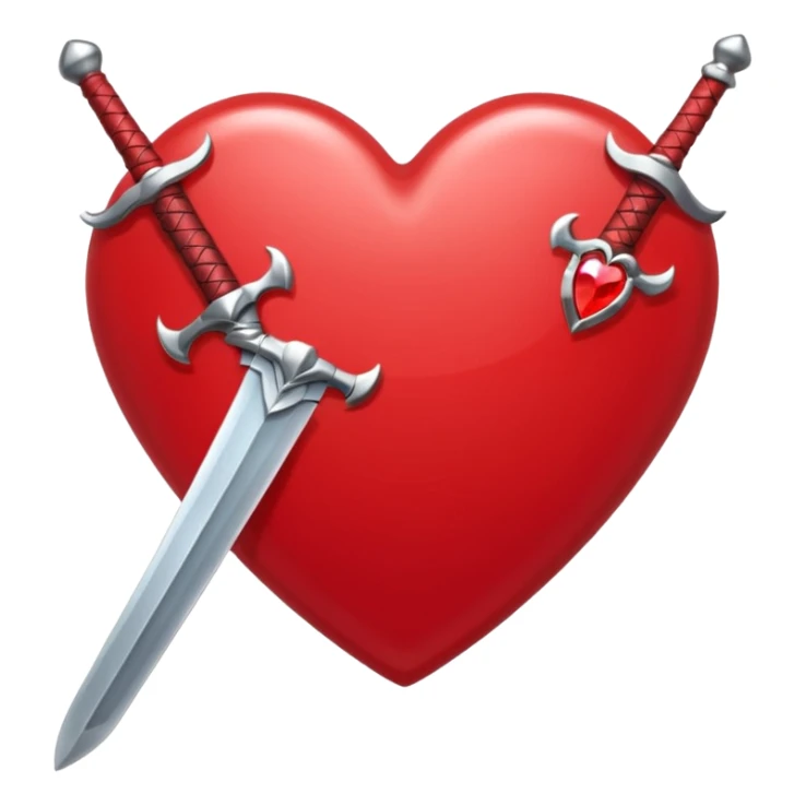jewel heart with sword through it sticker