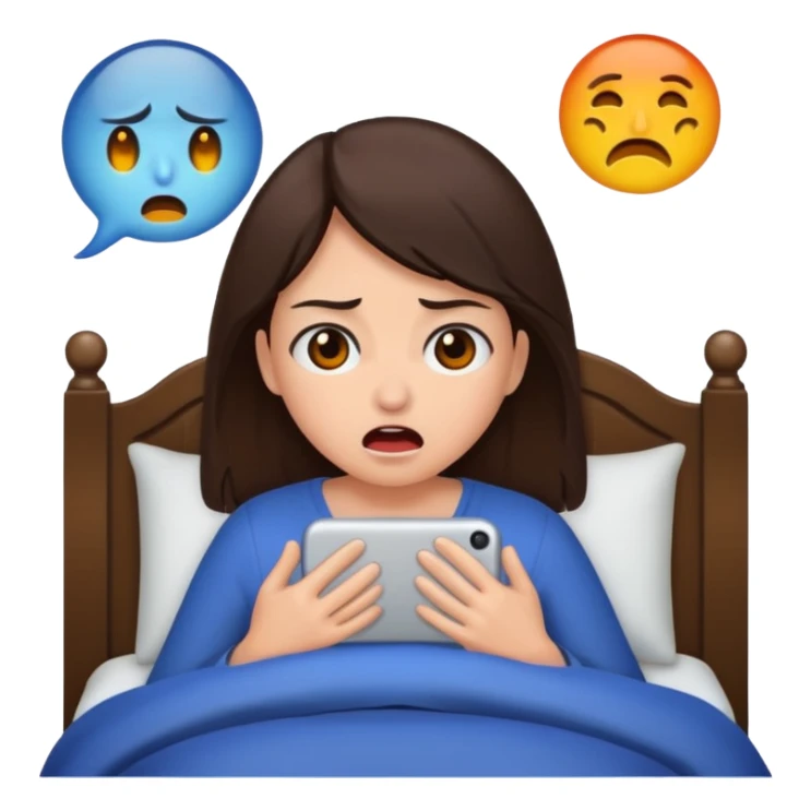 brunette woman having nightmare sticker