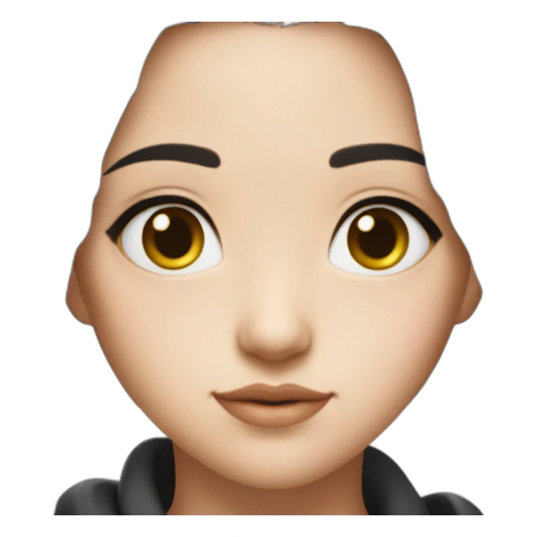 Girl with black hear and honey eyes look ls like this 🥺 sticker