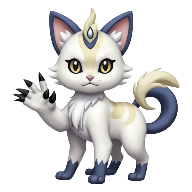 Delcatty-Absol-Meowth-Sprigatito-fusion, full body sticker
