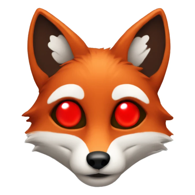 dark red fox face with tiny red heart instead of eyes sticker
