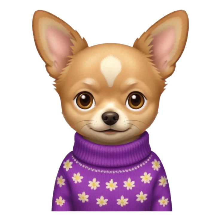 Tan chihuahua wearing a sweater sticker