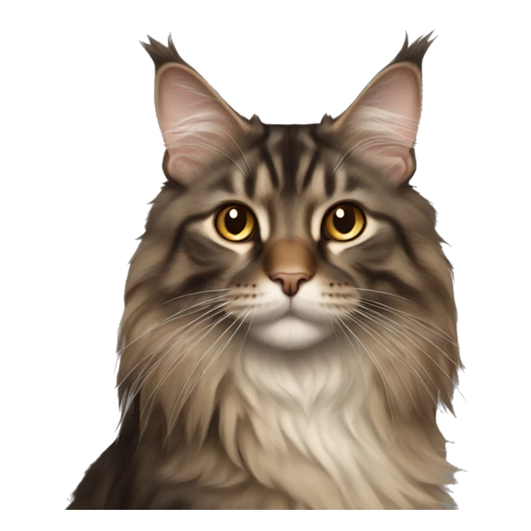 cat Maine Coon dark brown and light brown straipt sticker