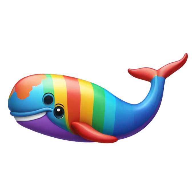 Rainbow whale sticker