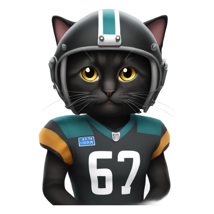 Black munchkin cat with bills helmet sticker
