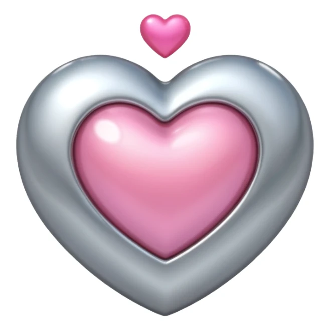 platinum heart with one mini pink heart inside of it  sticker