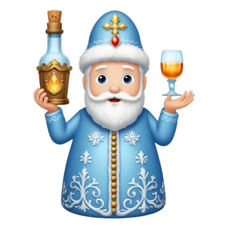 Father Frost Bottle with Popping Cork sticker