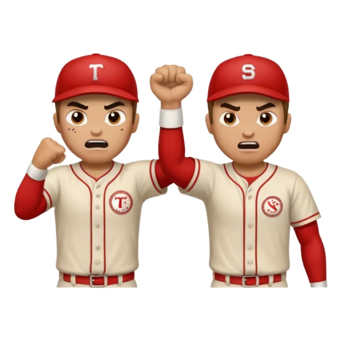 dos basebeall playr a golpes sticker