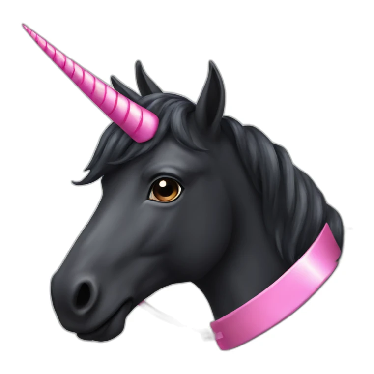 black unicorn with pink horn sticker