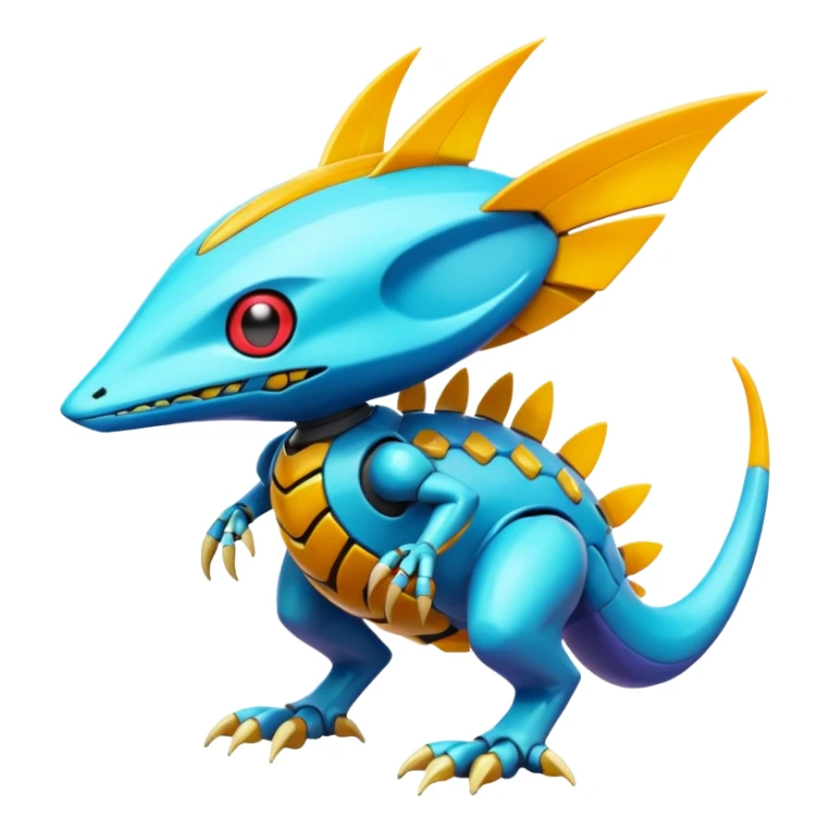  exotic tropical cyber-Protogen-Fakémon-Pokémon-Vernid-creature sticker