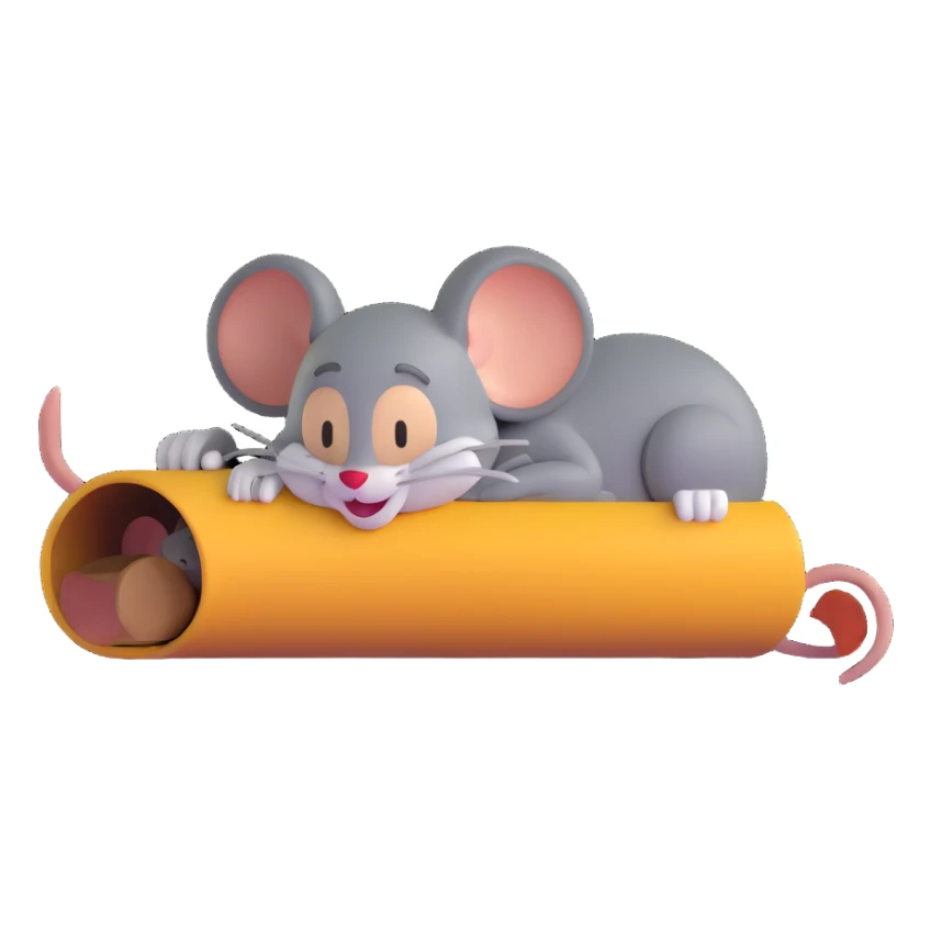 Jerry from Tom and Jerry cartoon sleeping in his mouse hole sticker