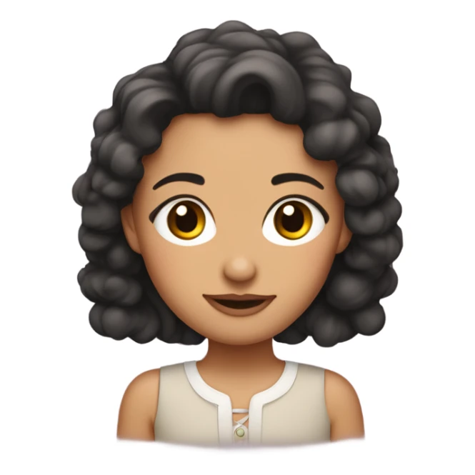 Une fille brune bouclée avec cicatrice au sourcils  sticker