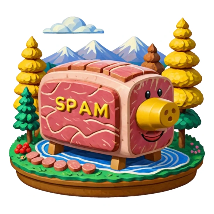 impressionist SPAM meat art sculpture claude monet paris landscape  sticker
