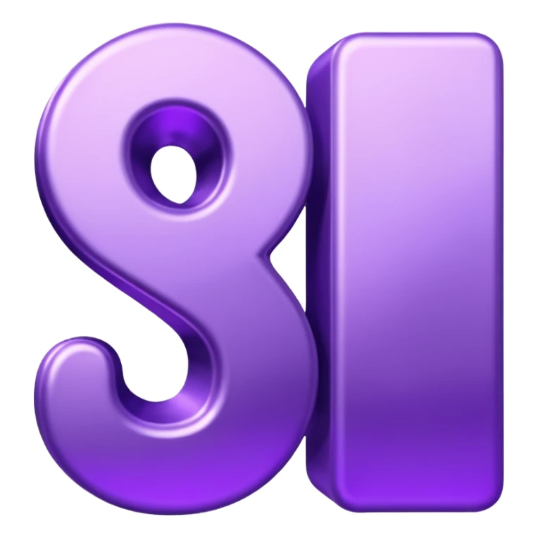 3D text that spells "me" in a shiny purple font  sticker