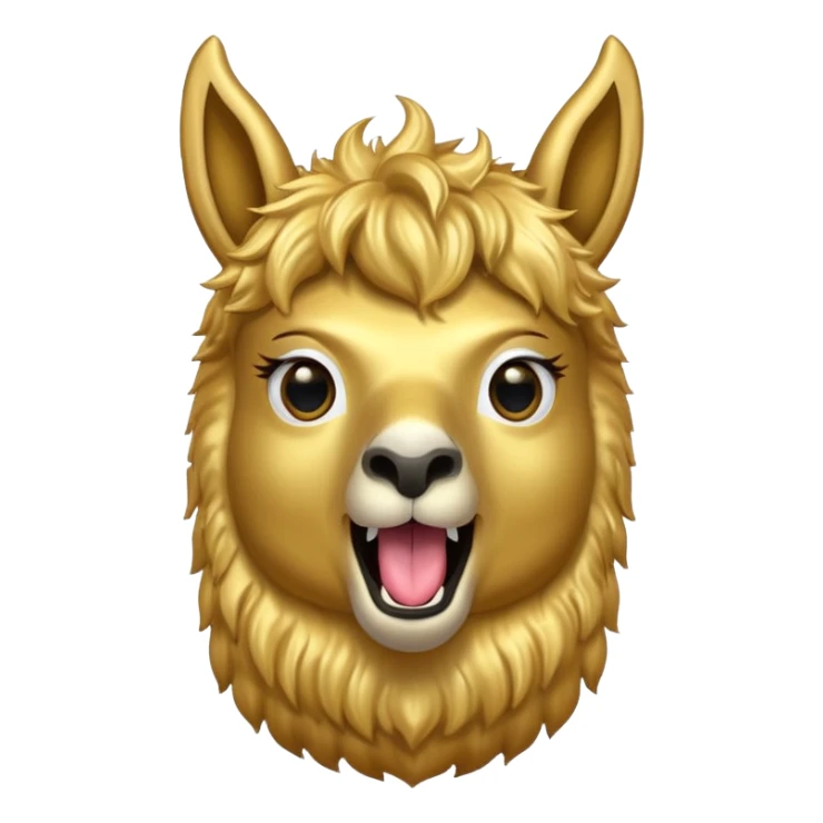 golden llama head screaming "RAID" with the words in a chat bubble sticker