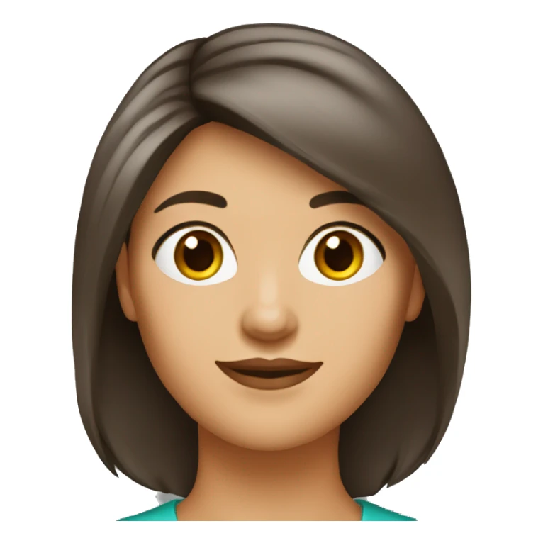 Femme 50 ans yeux noirs brune cheveux mi-Long sticker