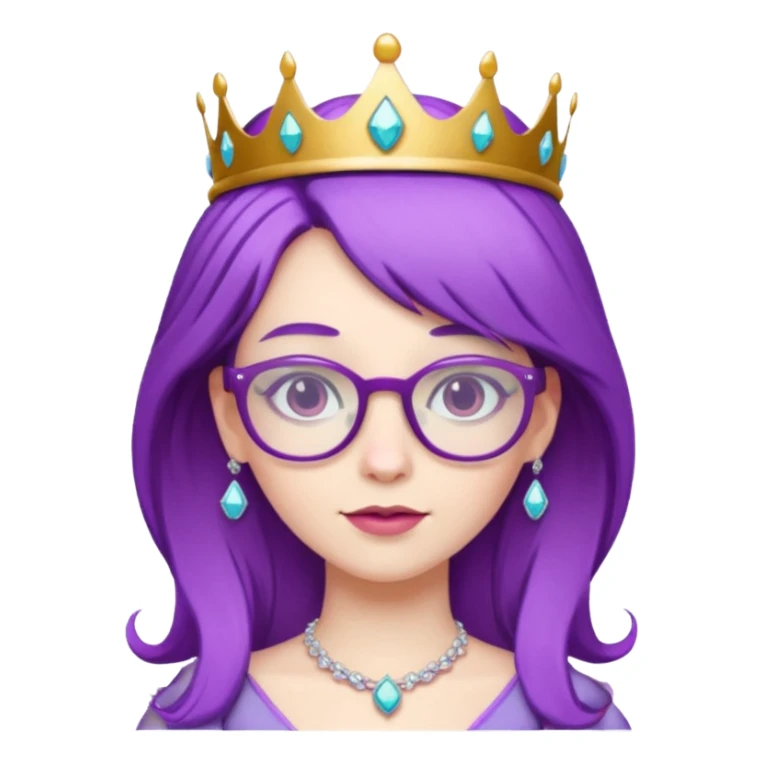 princesse with glasses and purple hair sticker