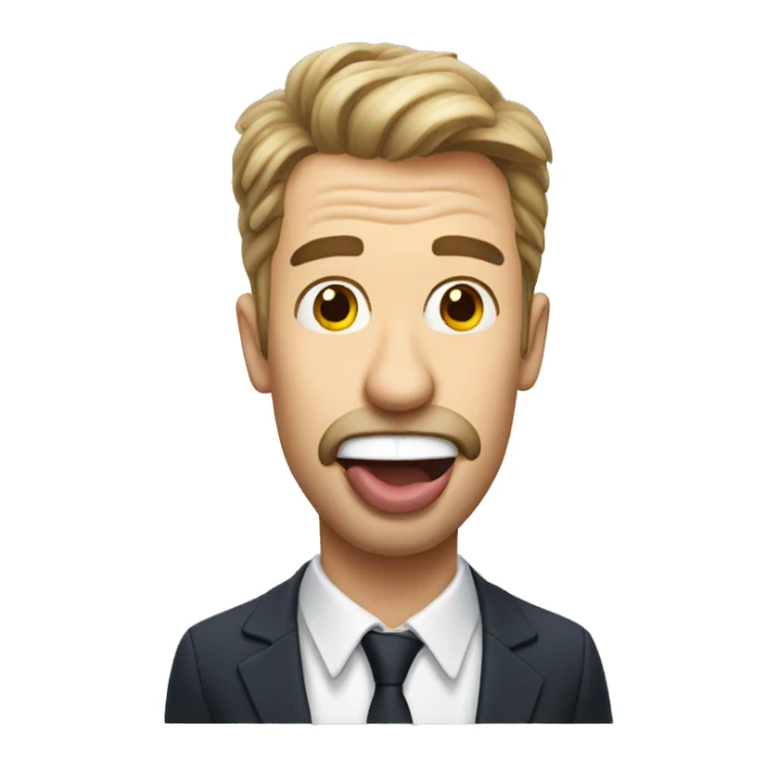 british man sticking his tongue out sticker