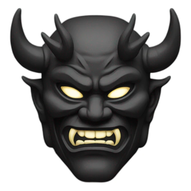 oni mask, black, very detailed  sticker