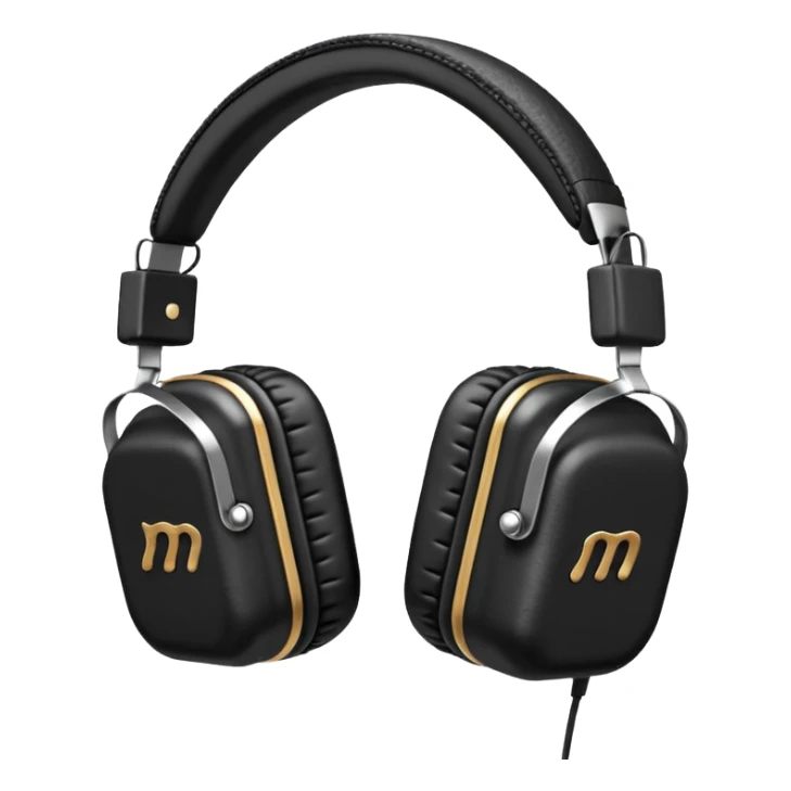 Icon of headphones with square ear pads in the Marshall style. sticker