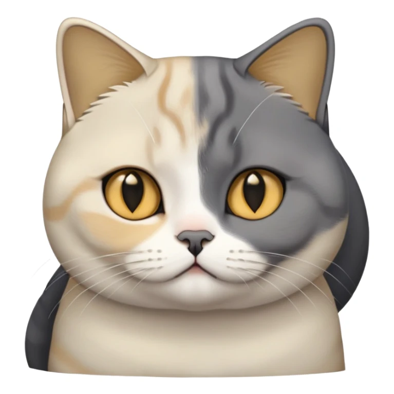 Medium-length black hair + one golden shaded British Shorthair cat + one silver shaded British Shorthair cat. sticker
